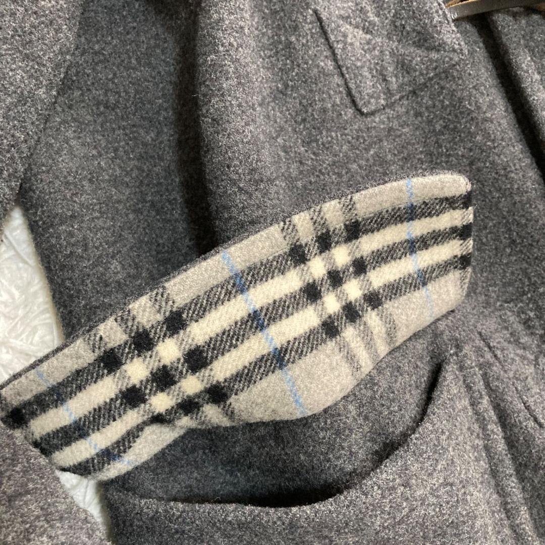 15951✨美品✨バーバリーロンドン ダッフルコート ブルーノバチェック グレー