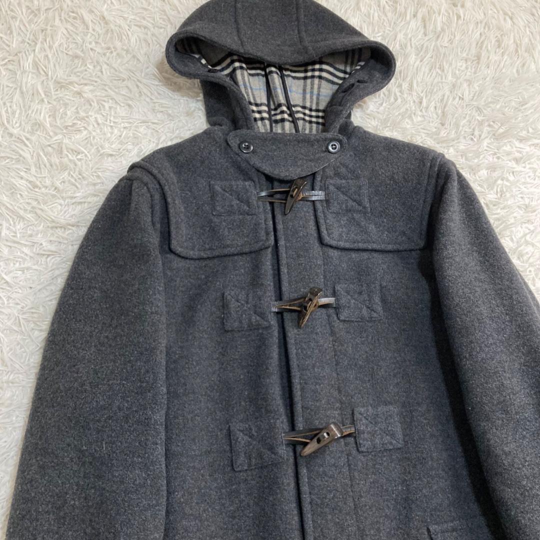 15951✨美品✨バーバリーロンドン ダッフルコート ブルーノバチェック グレー