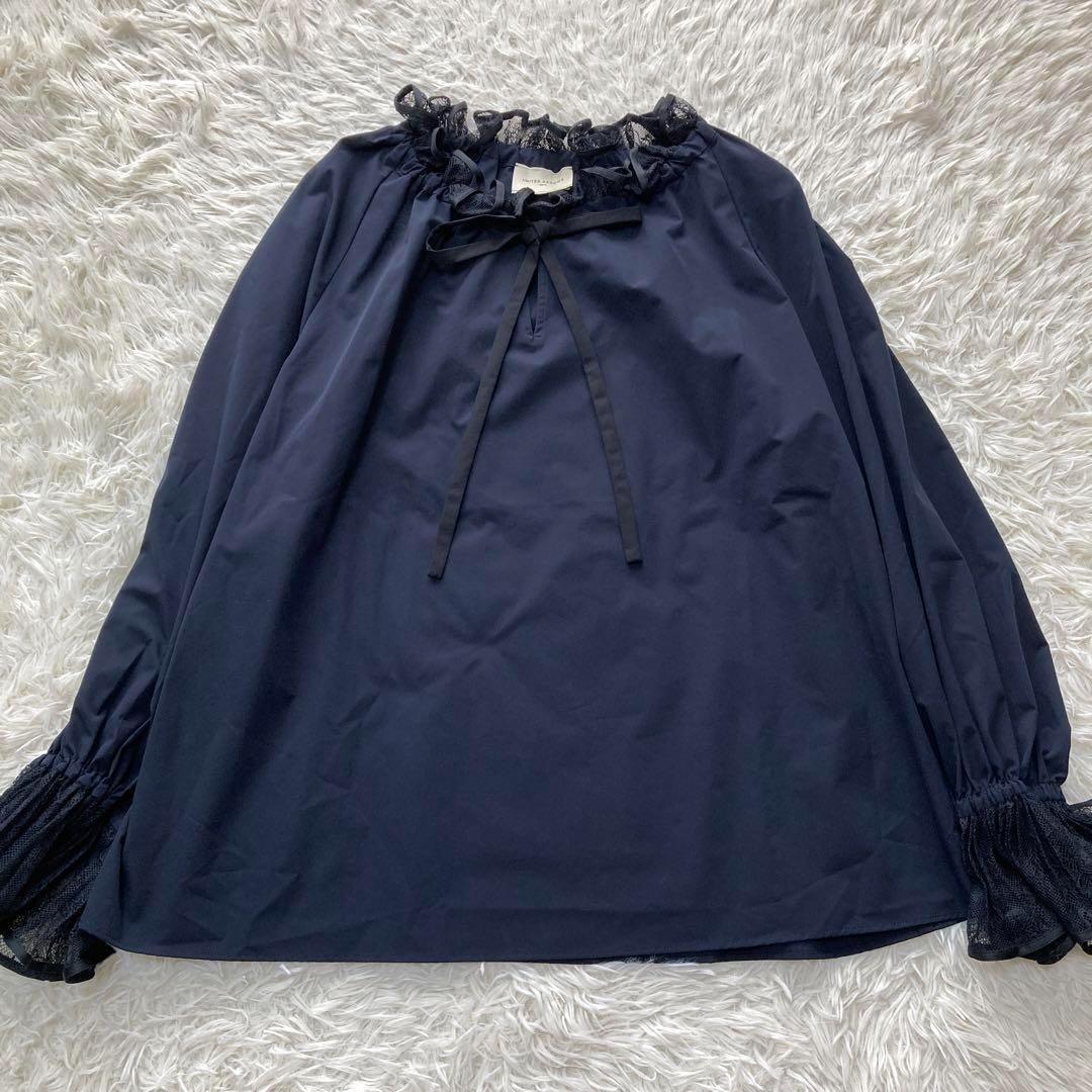 極美品✨UNITED ARROWS レースプリーツフリルブラウス