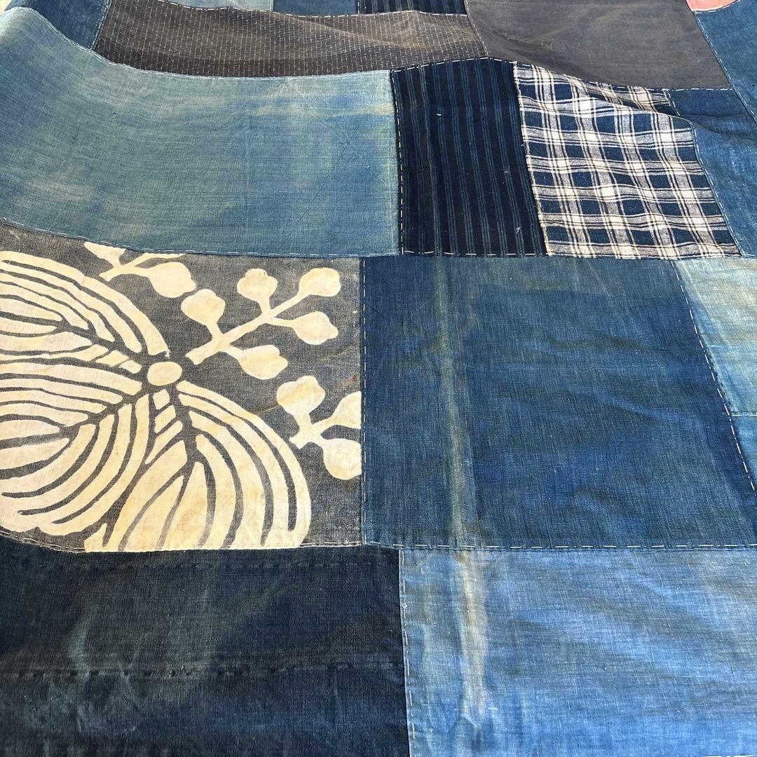 藍染　古布　ボロ　タペストリー