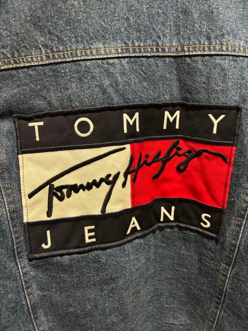  JEANS ボアデニムジャケット 背面ビッグロゴ　L