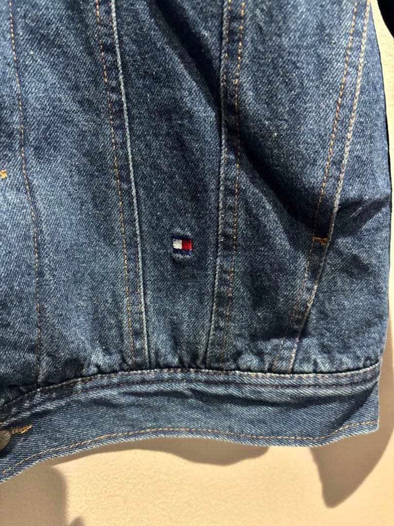  JEANS ボアデニムジャケット 背面ビッグロゴ　L
