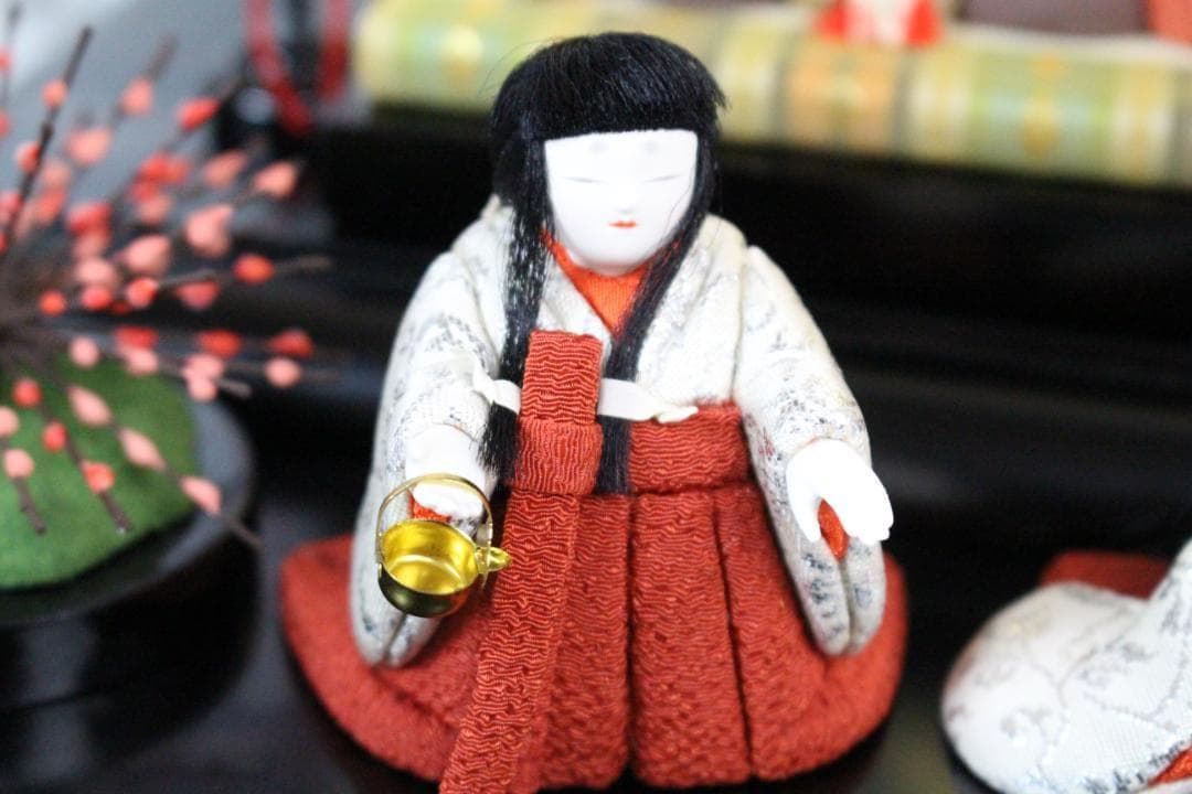 ♡松﨑 幸一光作 雛人形 五人飾 ひいな 木目込み人形 ガラスケース