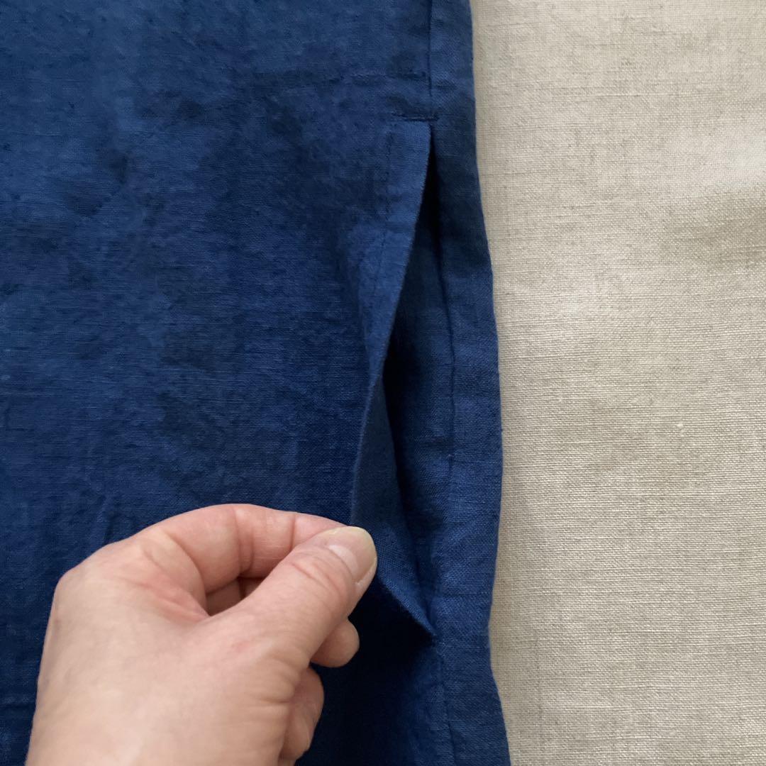 ☆新品未使用☆ 【中川政七商店】麻のチュニックワンピース　M　ブルー　日本製