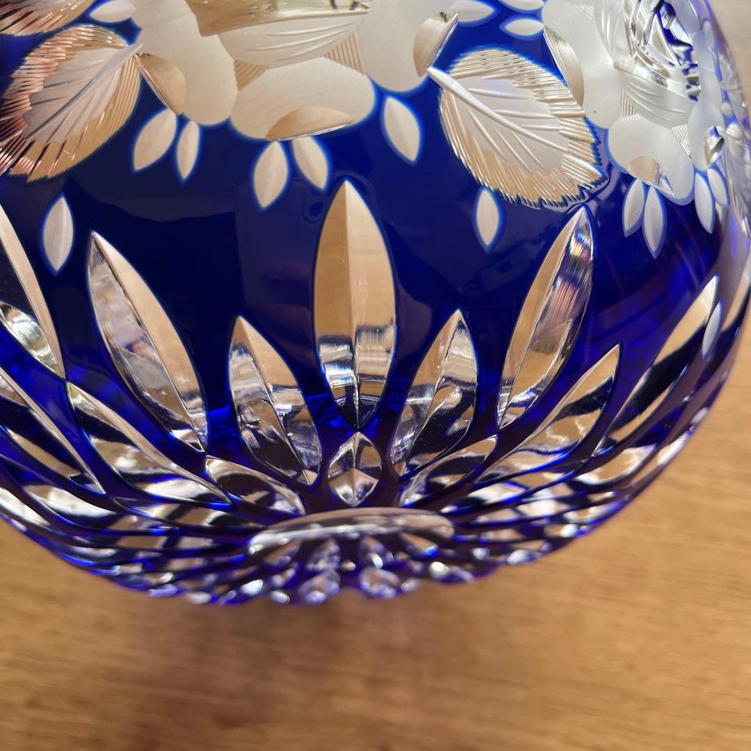 旧東ドイツLAUSITZER ラウジッツァー　クリスタルガラス　薔薇　ボウル