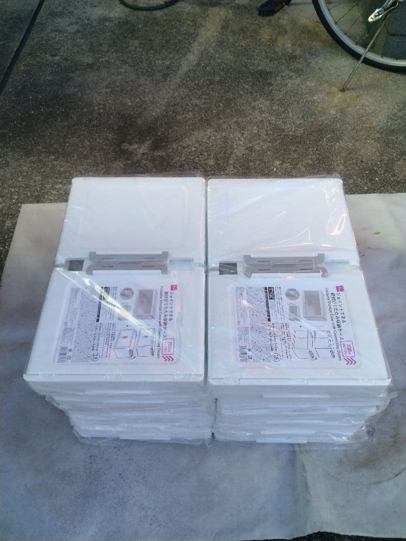 【新品】ダイソー ジョイントできる扉付折りたたみ収納ケース大サイズ 10個セット