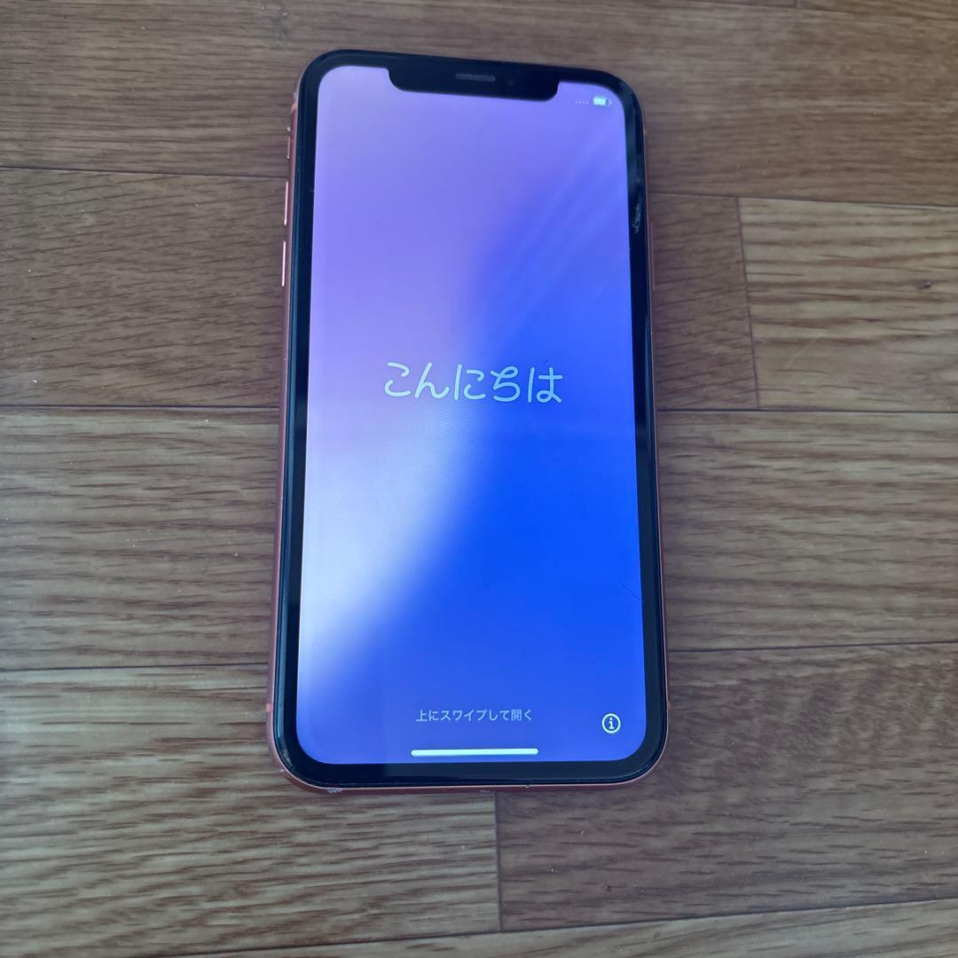 ジャンク品　【simロック解除済】iPhonexr コーラル