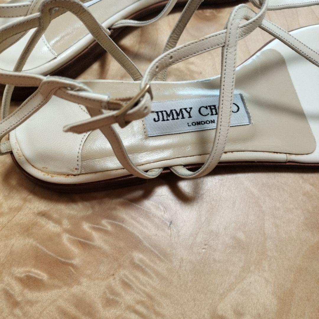 未使用 JIMMY CHOO レザー サンダル ホワイト サンダル ホワイト