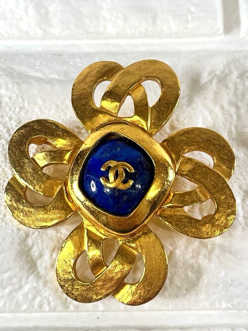 ⭐️超美品⭐️CHANEL シャネル　ヴィンテージ　ブローチ　石　ゴールド　97P
