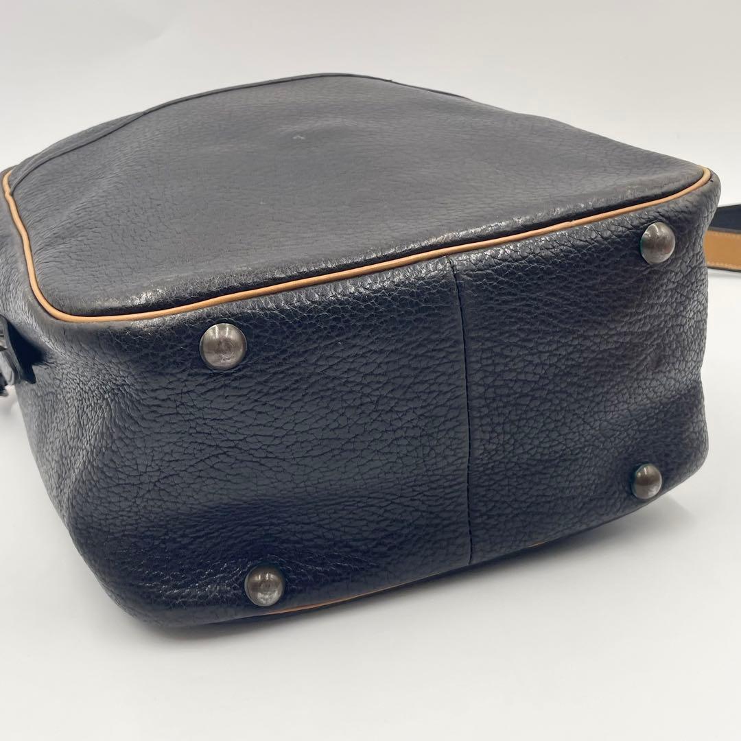 HERMES ヴィクトリア アルデンヌ ショルダーバッグ 〇I刻印 ブラック