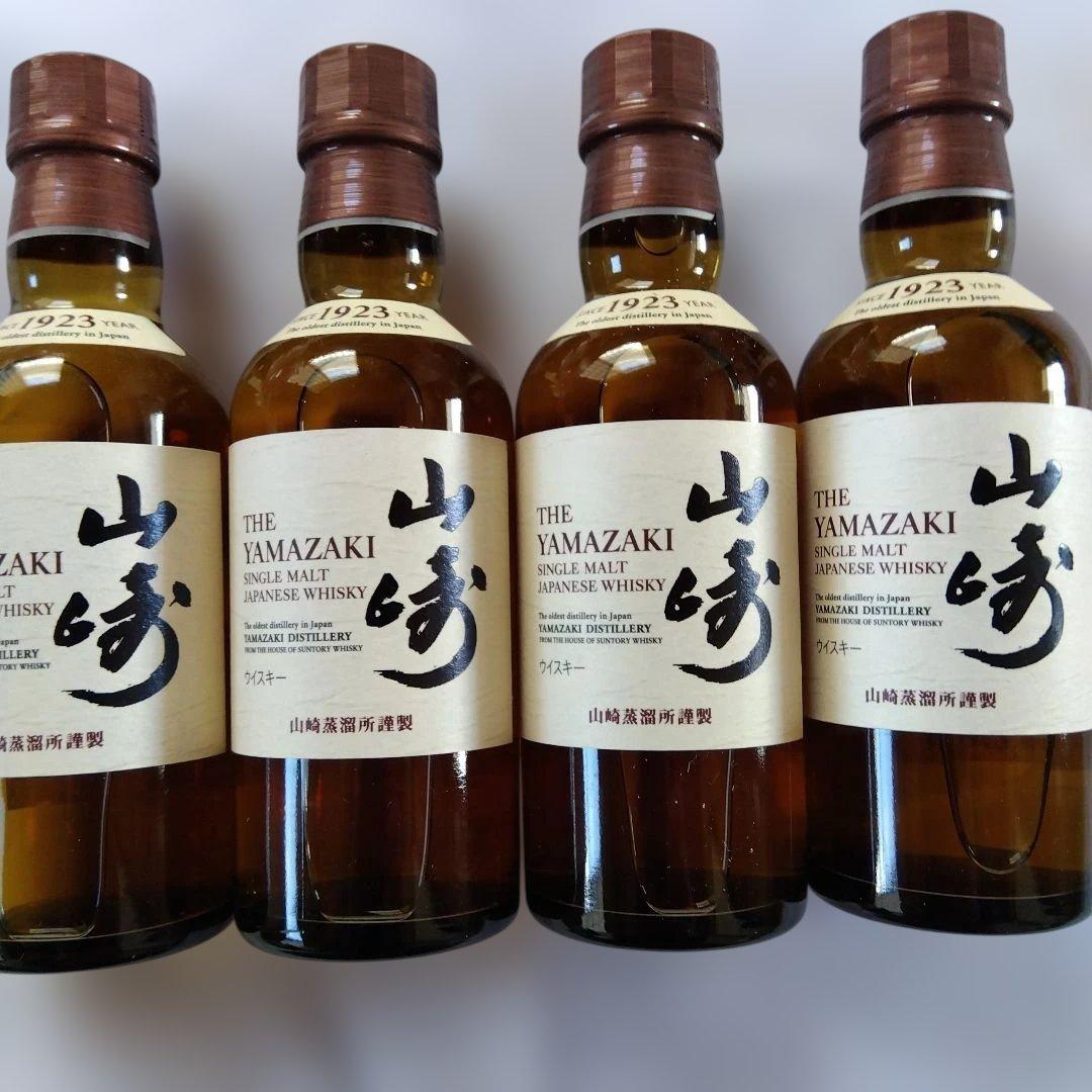 サントリーシングルモルトウイスキー 山崎 180ml4本セット
