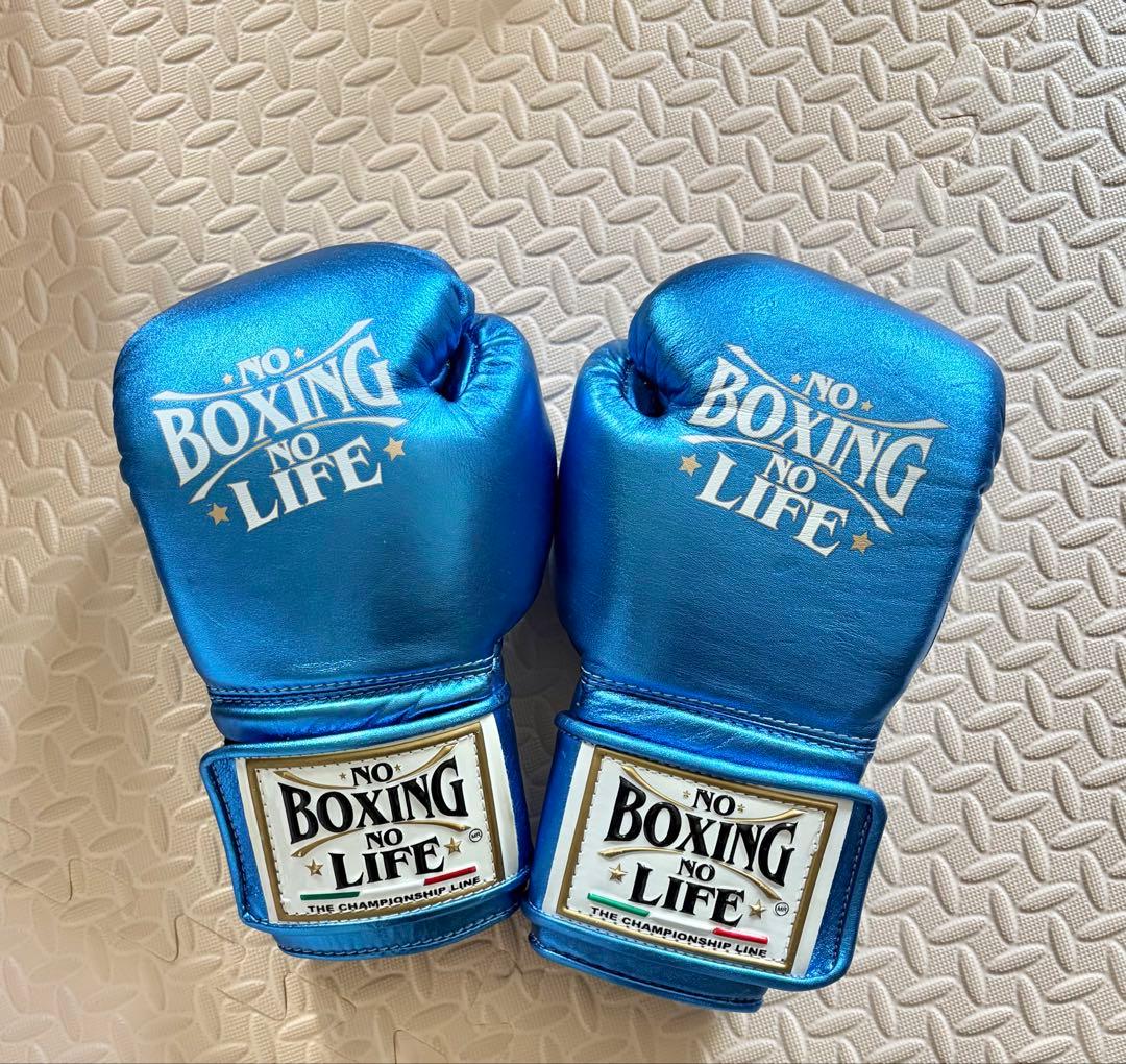 【新品】NO BOXING NO LIFE トレーニンググローブメタリックブルー
