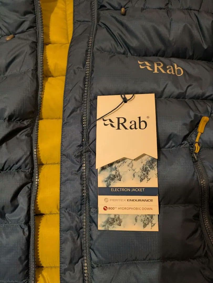 Rab ダウンジャケット M 青/黄色