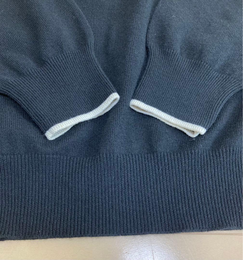 ☆ 美品☆ エルメス　カシミアコットンVネック　ニットセーター　L