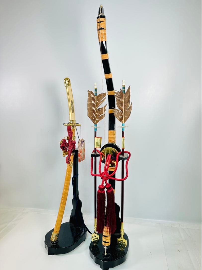 【美品】鎧兜　アンティーク　五月人形　端午の節句　甲冑　武士　源氏鎧　龍玉作