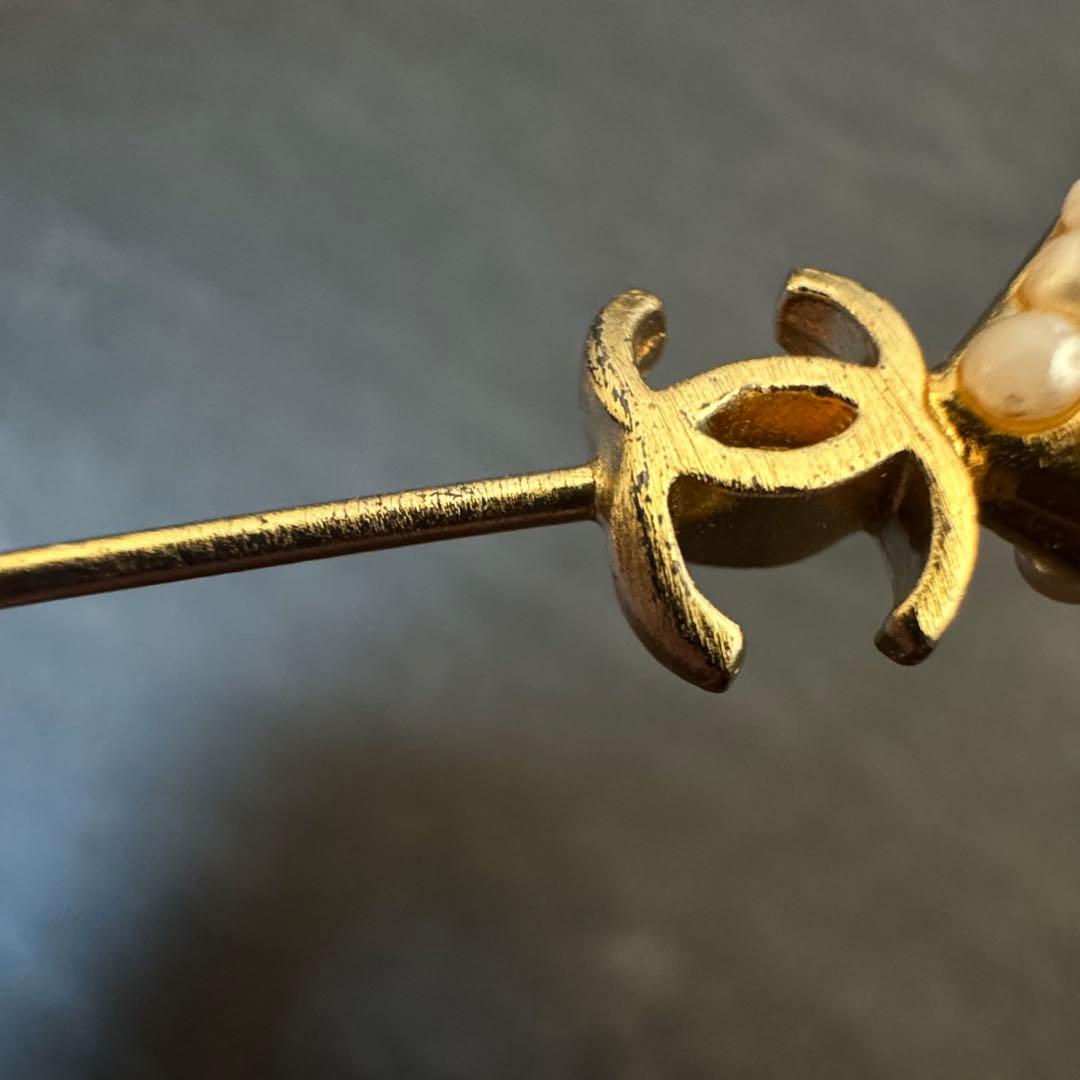 CHANEL シャネル 02P ハート パール ゴールド ピンブローチ
