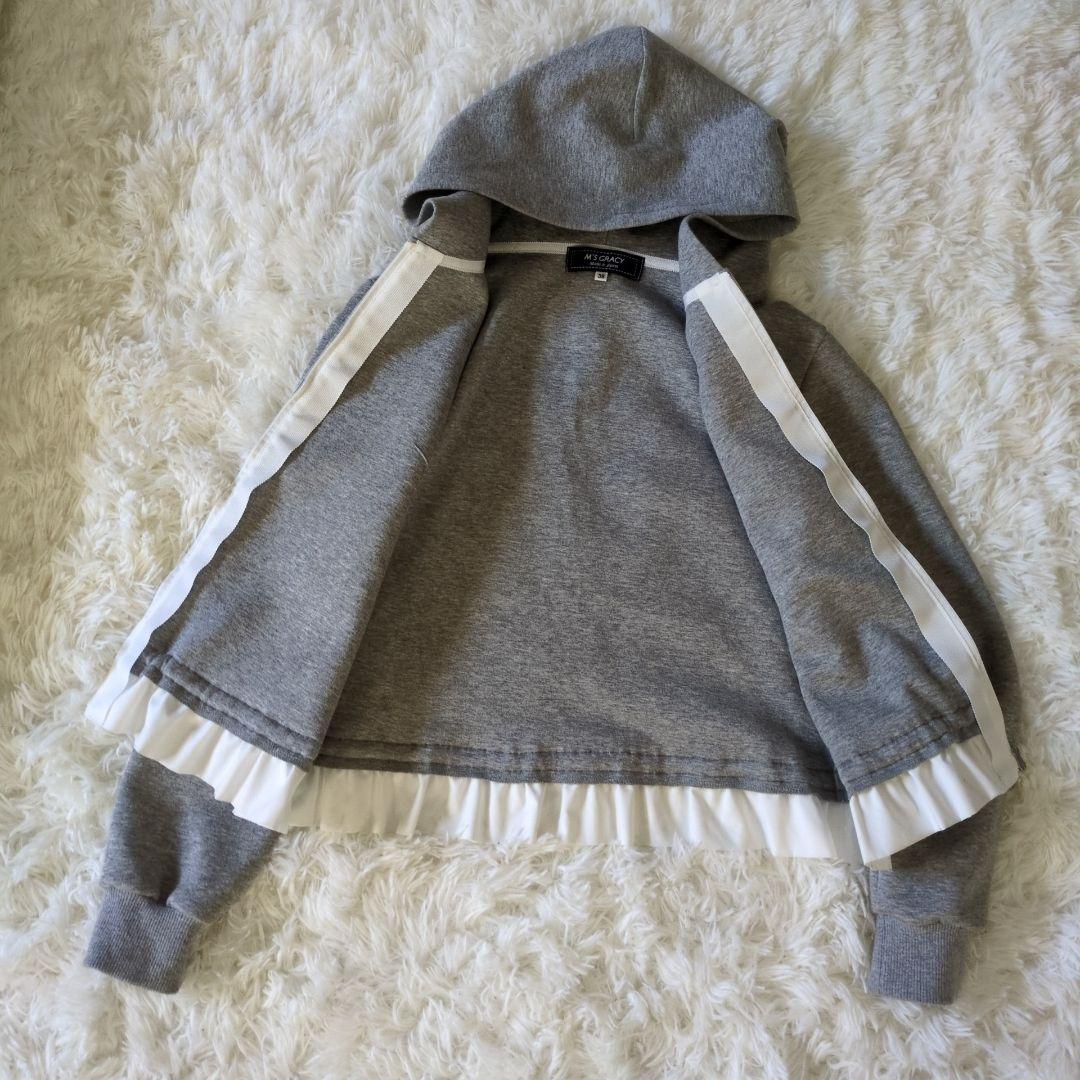 M'S GRACY エムズグレイシー ダンボールニットパーカー ブローチ付き