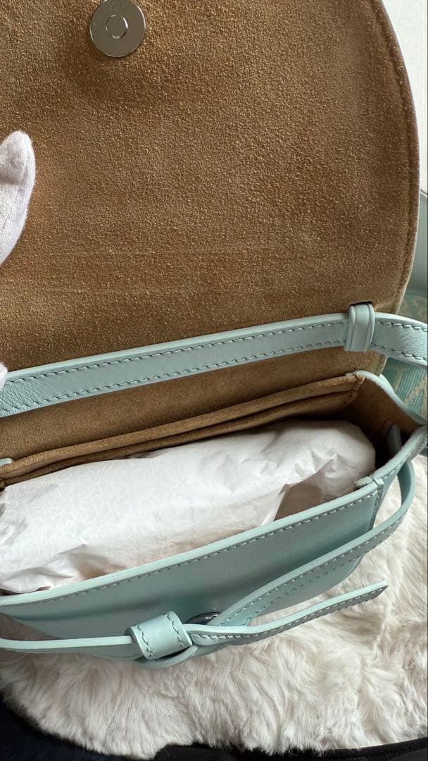 LOEWE ロエベゲートデュアルバッグミニブルーアイスバーグカーフ ジャカード