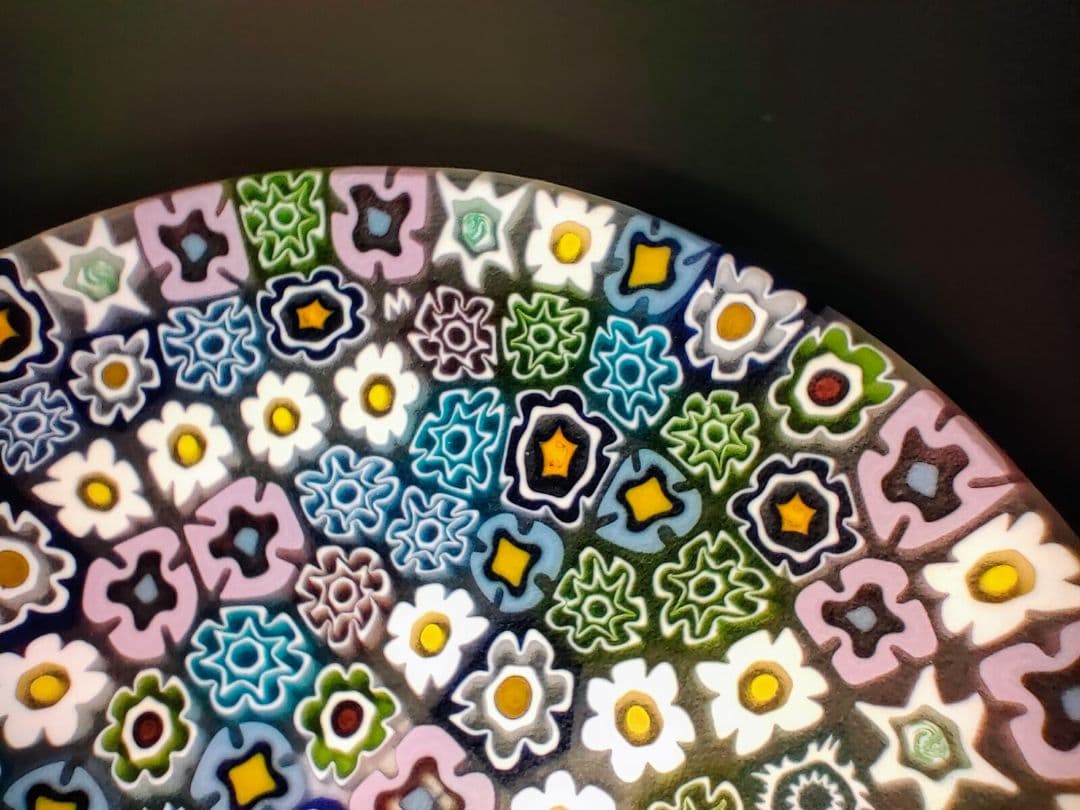 ベネチアングラス　ムラノ島　ミルフィオリ　小皿