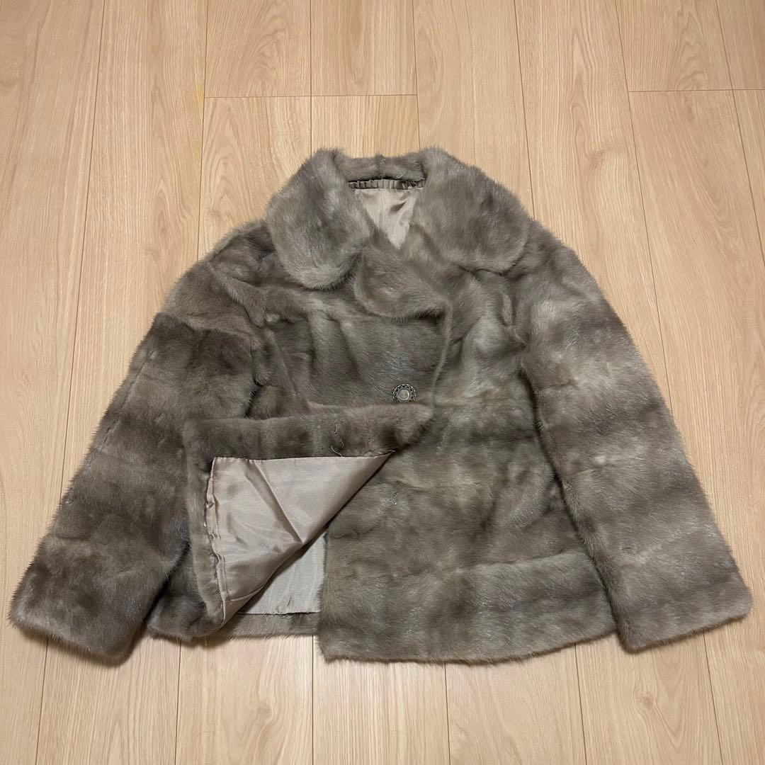 【希少】サファイアミンク　毛皮　コート　ファー　ムーンバット　ミンクファー　AQ