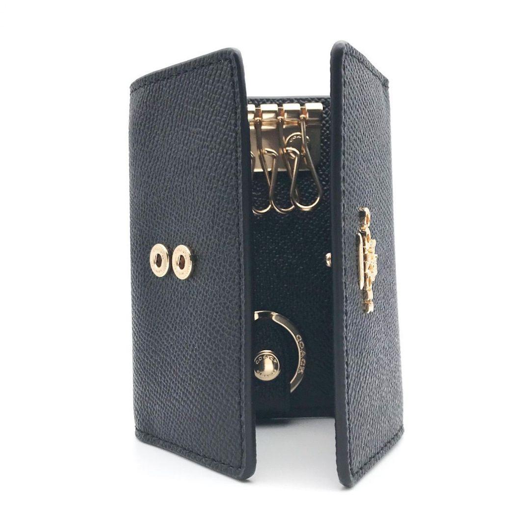 【新品】正規品 COACH ファイブリング キーケース ブラック F76741