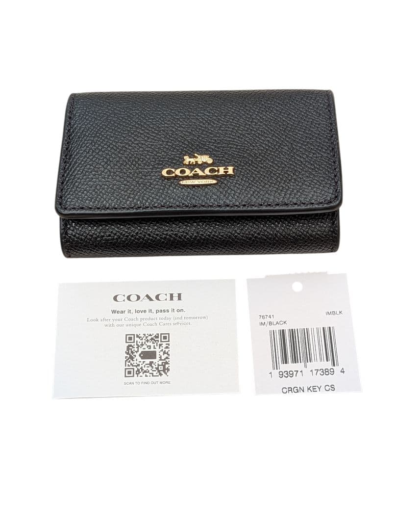 【新品】正規品 COACH ファイブリング キーケース ブラック F76741