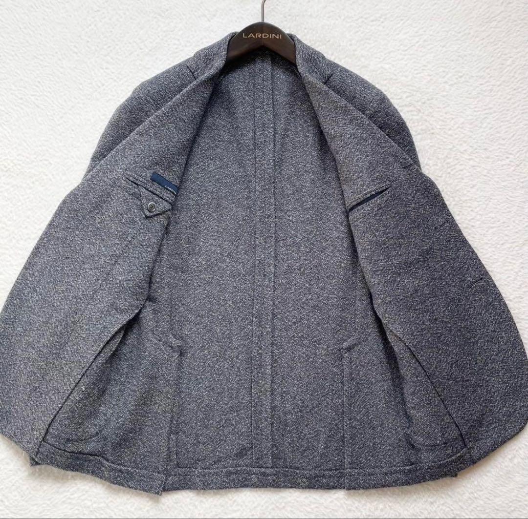 LARDINI ツイード テーラードジャケット シェルボタン 44 ハンガー付き