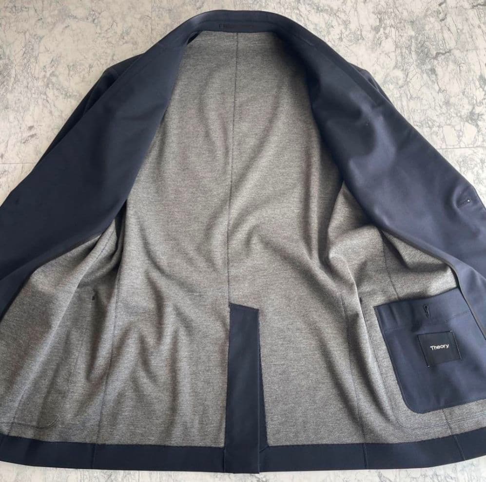 【美品】 Theory メンズスーツ ジャージー素材 セットアップ ネイビー