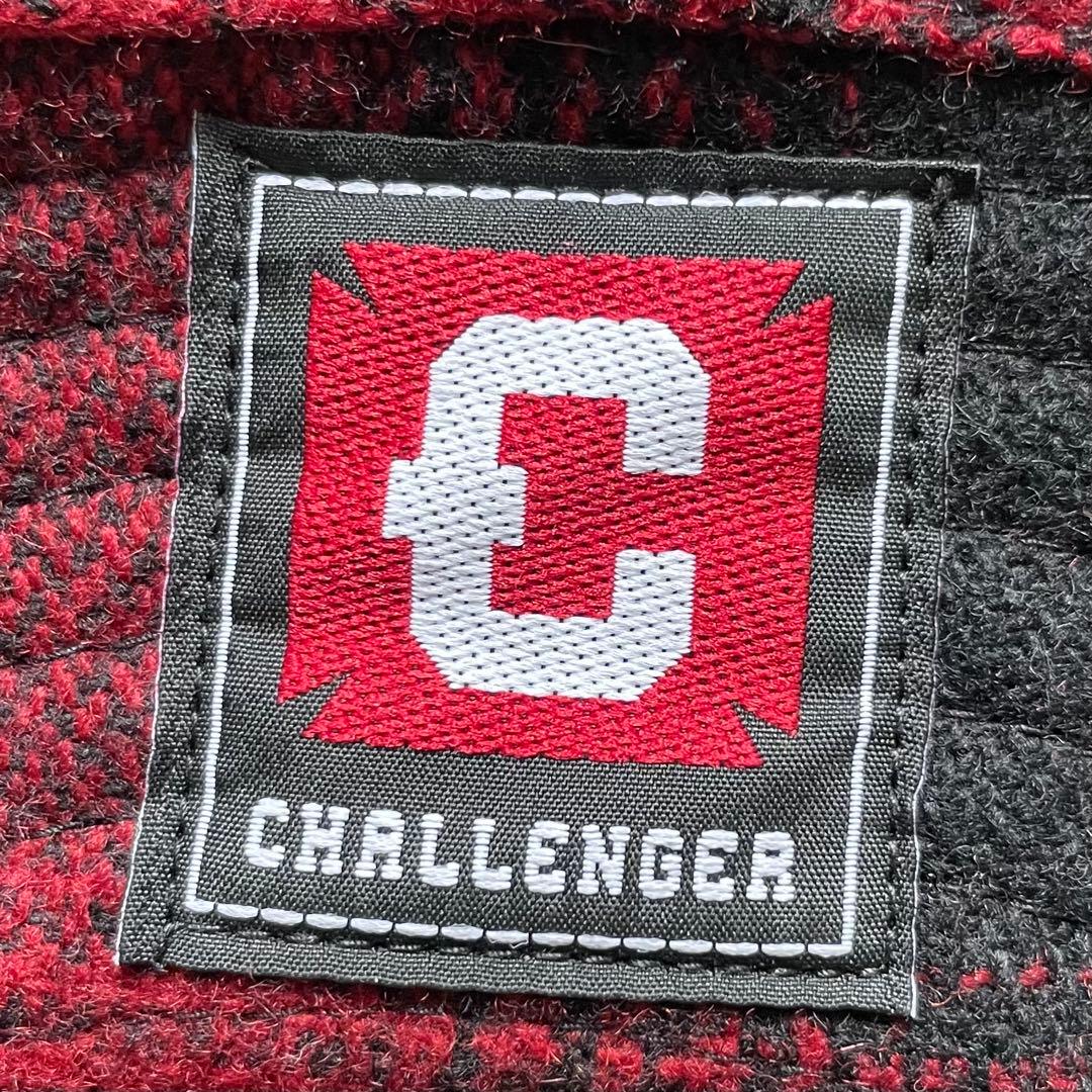 美品 長瀬着用 同型色違い チャレンジャー オンブレチェック ハット ウール 赤