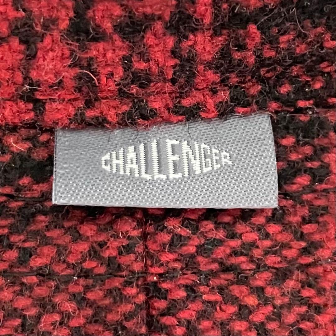 美品 長瀬着用 同型色違い チャレンジャー オンブレチェック ハット ウール 赤