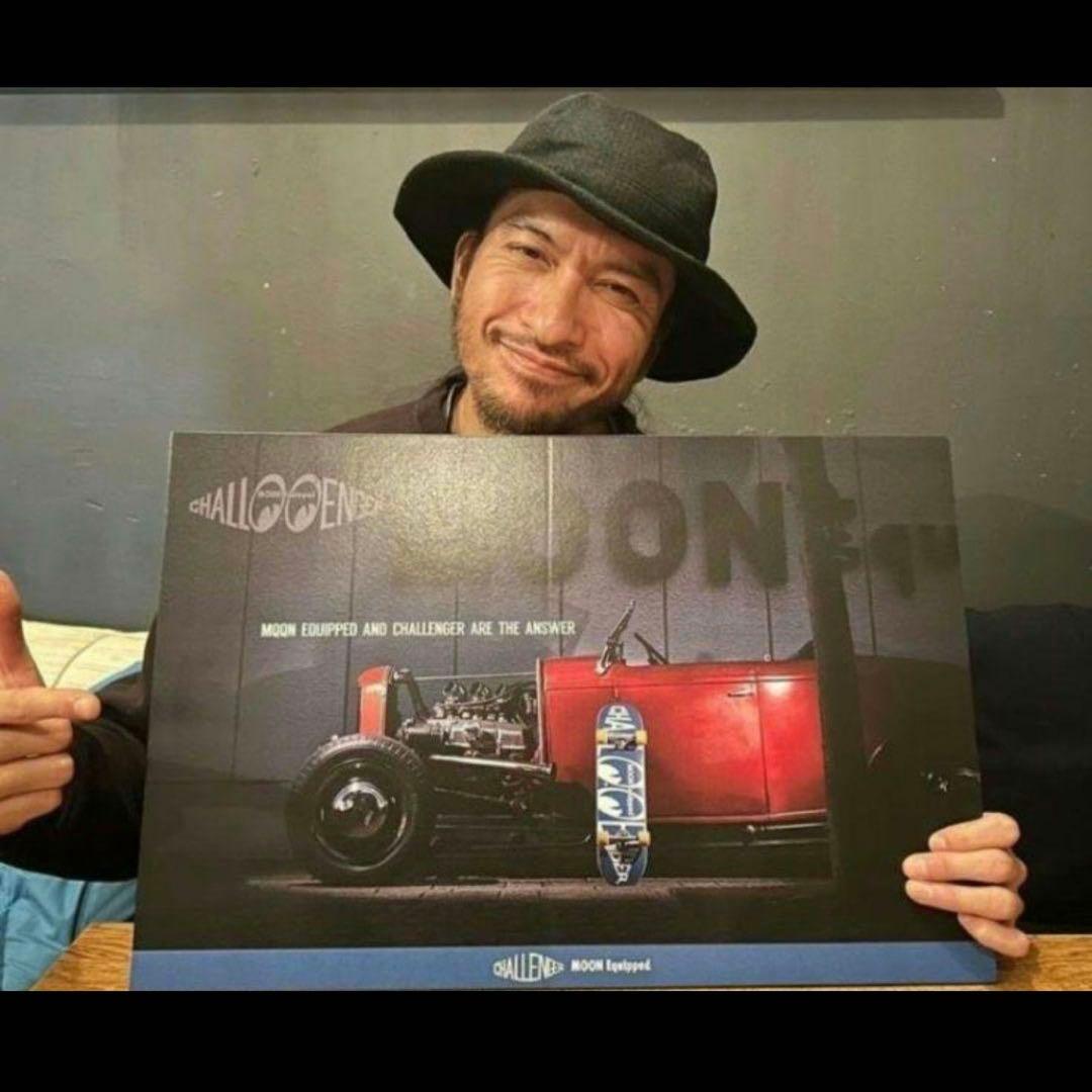 美品 長瀬着用 同型色違い チャレンジャー オンブレチェック ハット ウール 赤