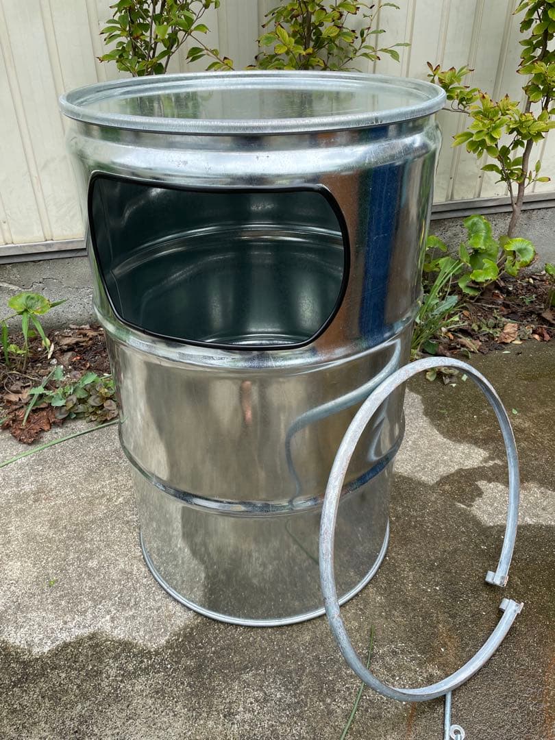500 ドラム缶 ゴミ箱 リメイク 亜鉛メッキ缶