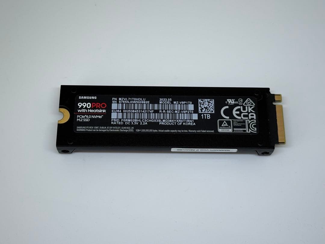 内蔵型SSD SAMSUNG 990 PRO with Heatsink 1TB Gen4