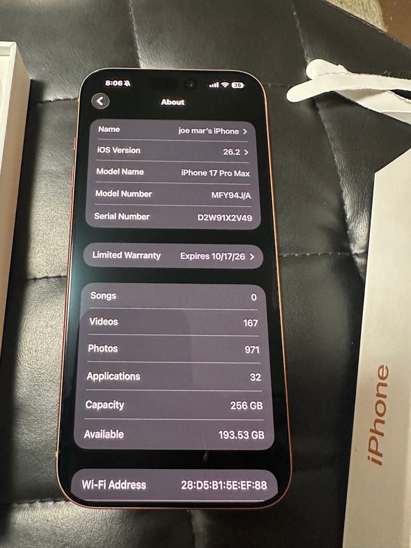 スマートフォン本体 IPHONE 17 pro max 256gb