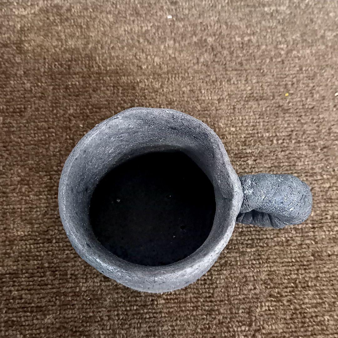 珠洲古窯 燻べ焼 ジョッキ 2客 ペア 中山達磨 栞付 未使用 木箱付き