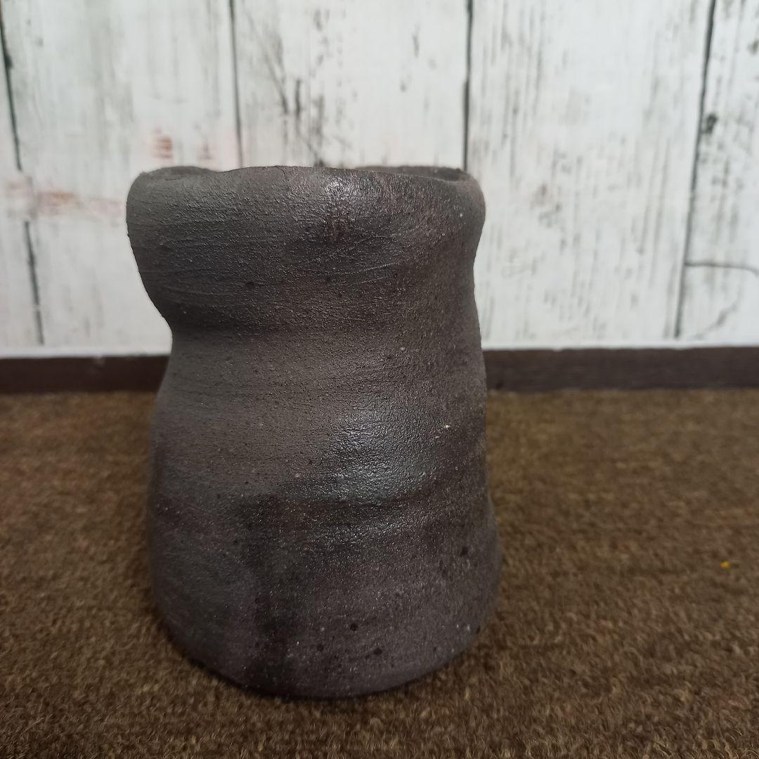 珠洲古窯 燻べ焼 ジョッキ 2客 ペア 中山達磨 栞付 未使用 木箱付き