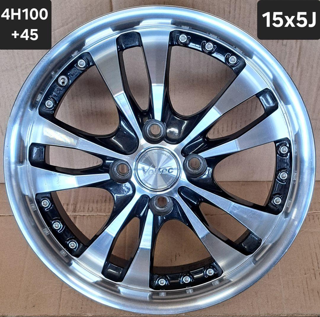 VOLTEC★15x5Jインチホイール 4H100+45 スポークデザイン4本