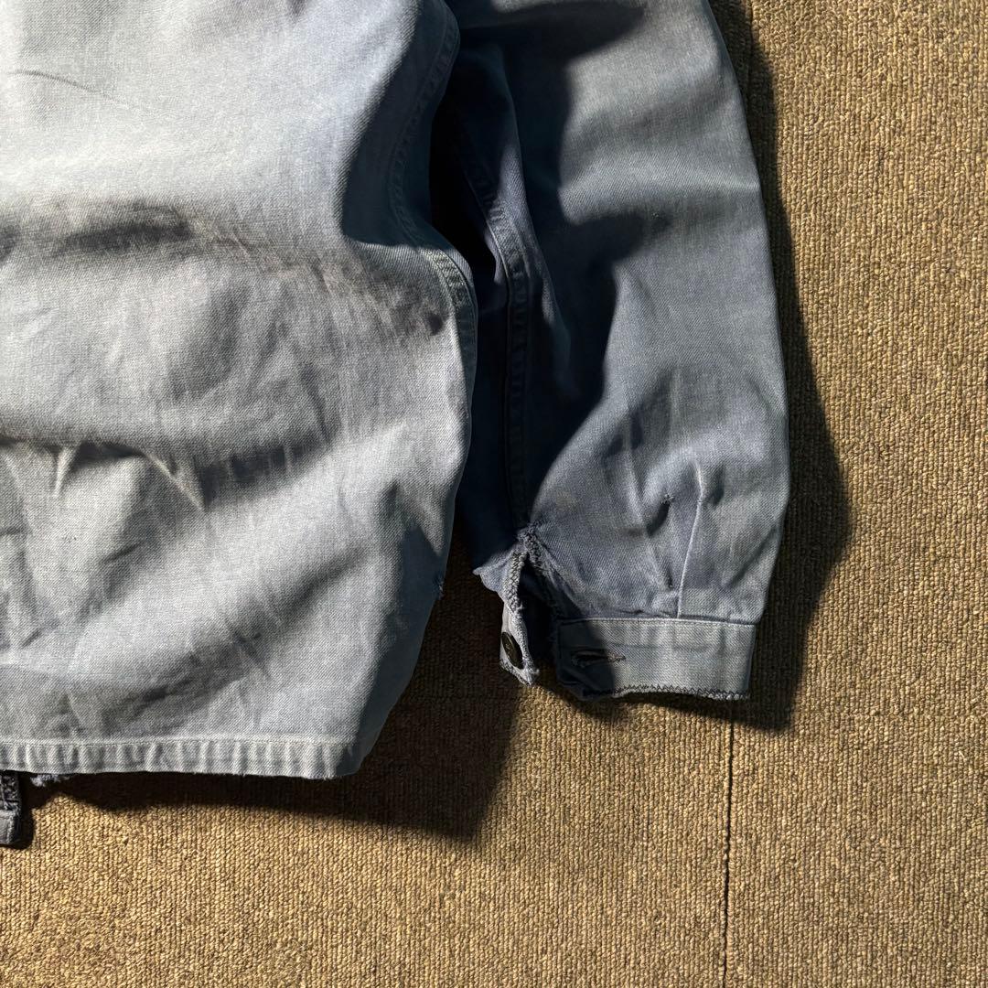 ユーロヴィンテージ ワーク エンジニアジャケット 鬼フェード ダメージ ナス紺