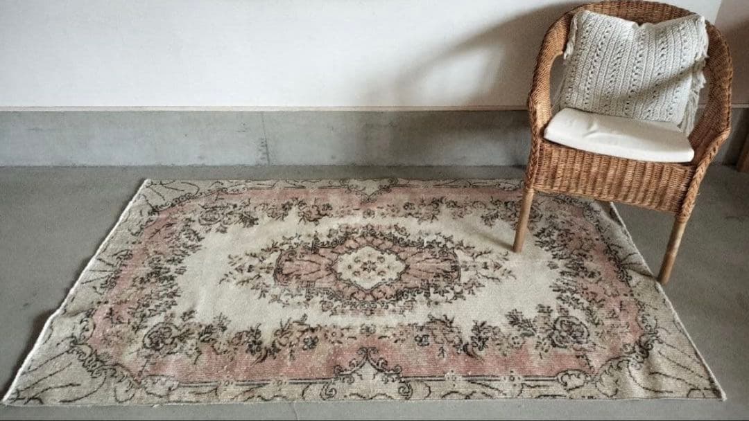 c*o様 ヴィンテージラグ　モーブピンク×ベージュ