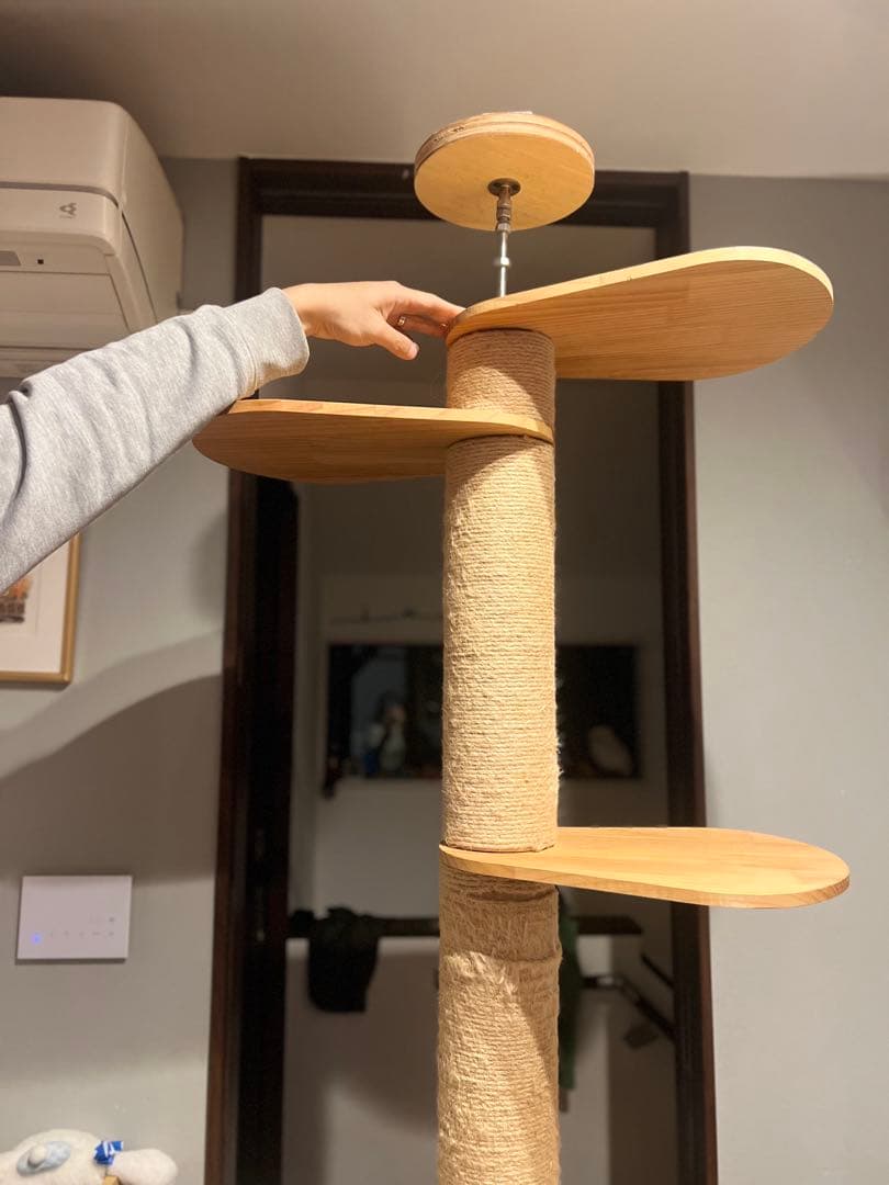 SUMIKA スミカ 突っ張り型 木製 キャットタワー　ハンモック付き　3本新品