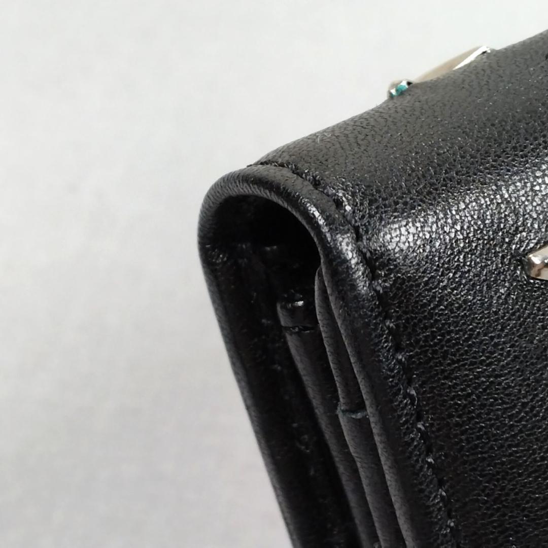 未使用ジミーチュウ★星形スタッズフラップウォレット 長財布 カーフレザー本革 黒
