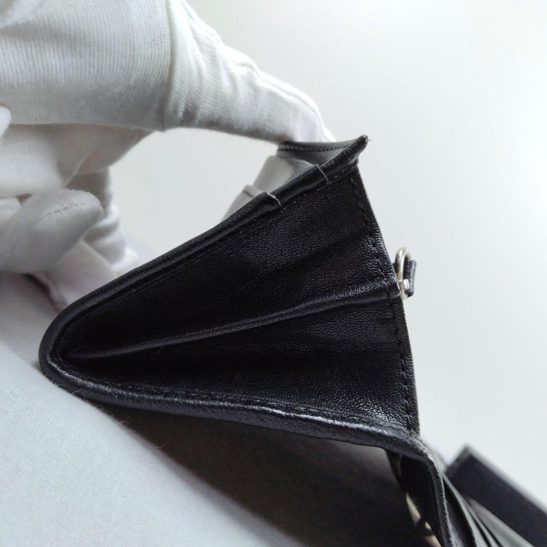 未使用ジミーチュウ★星形スタッズフラップウォレット 長財布 カーフレザー本革 黒