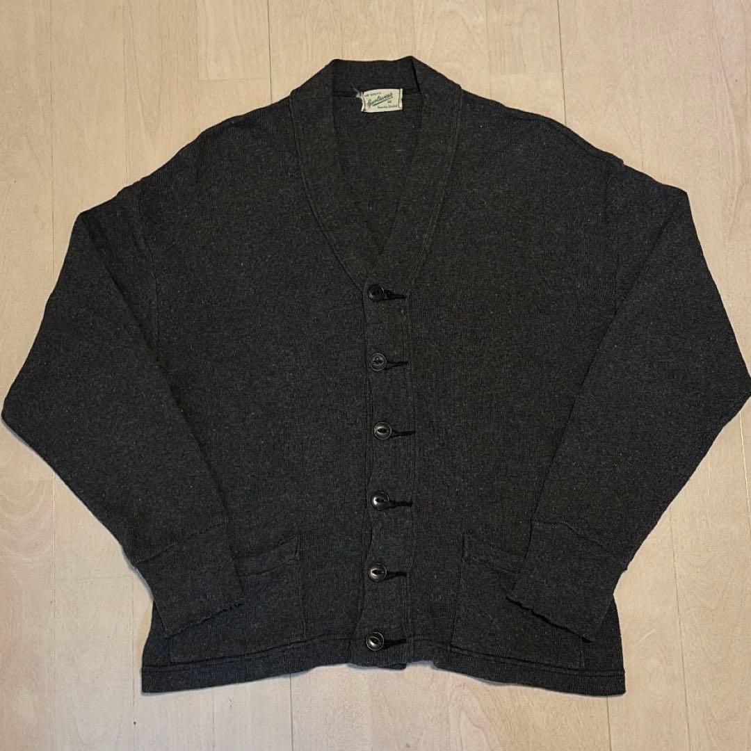 50s ごま塩　スウェットカーディガン　salt and pepper コットン