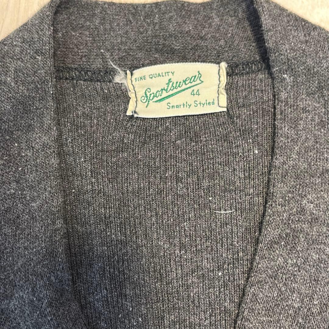 50s ごま塩　スウェットカーディガン　salt and pepper コットン