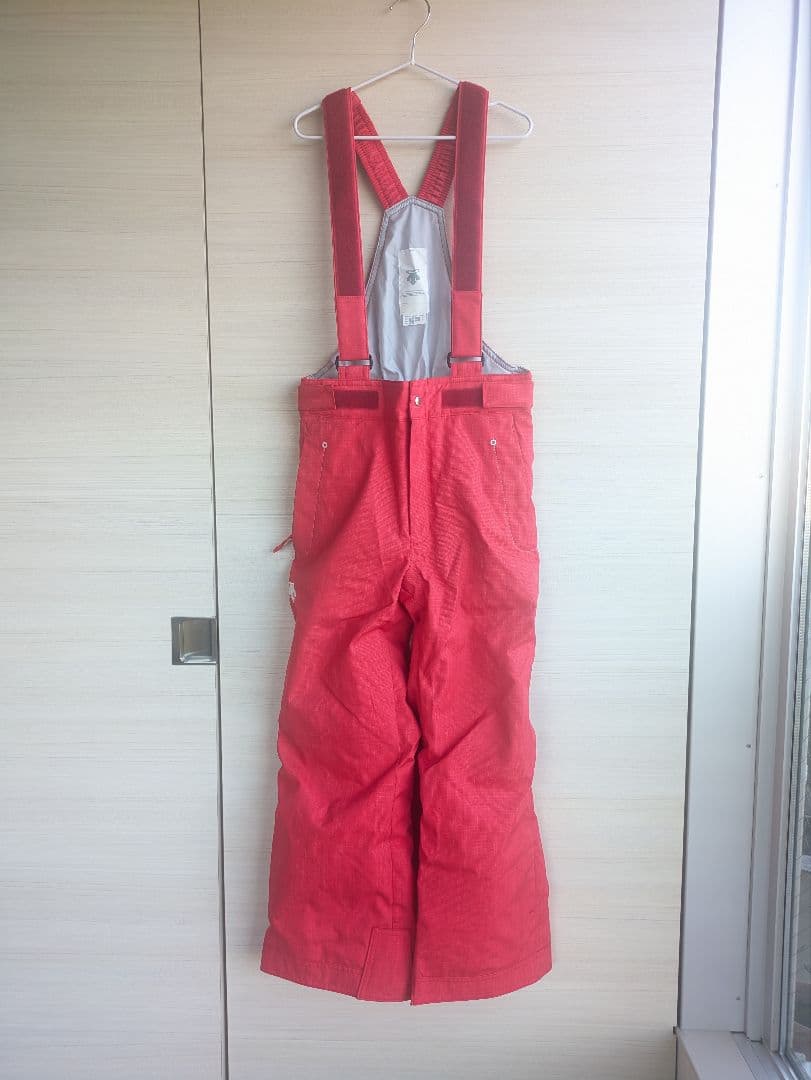 デサント 子ども用スキーウェア /サイズ調整可能 黒/赤 着脱フード付き130