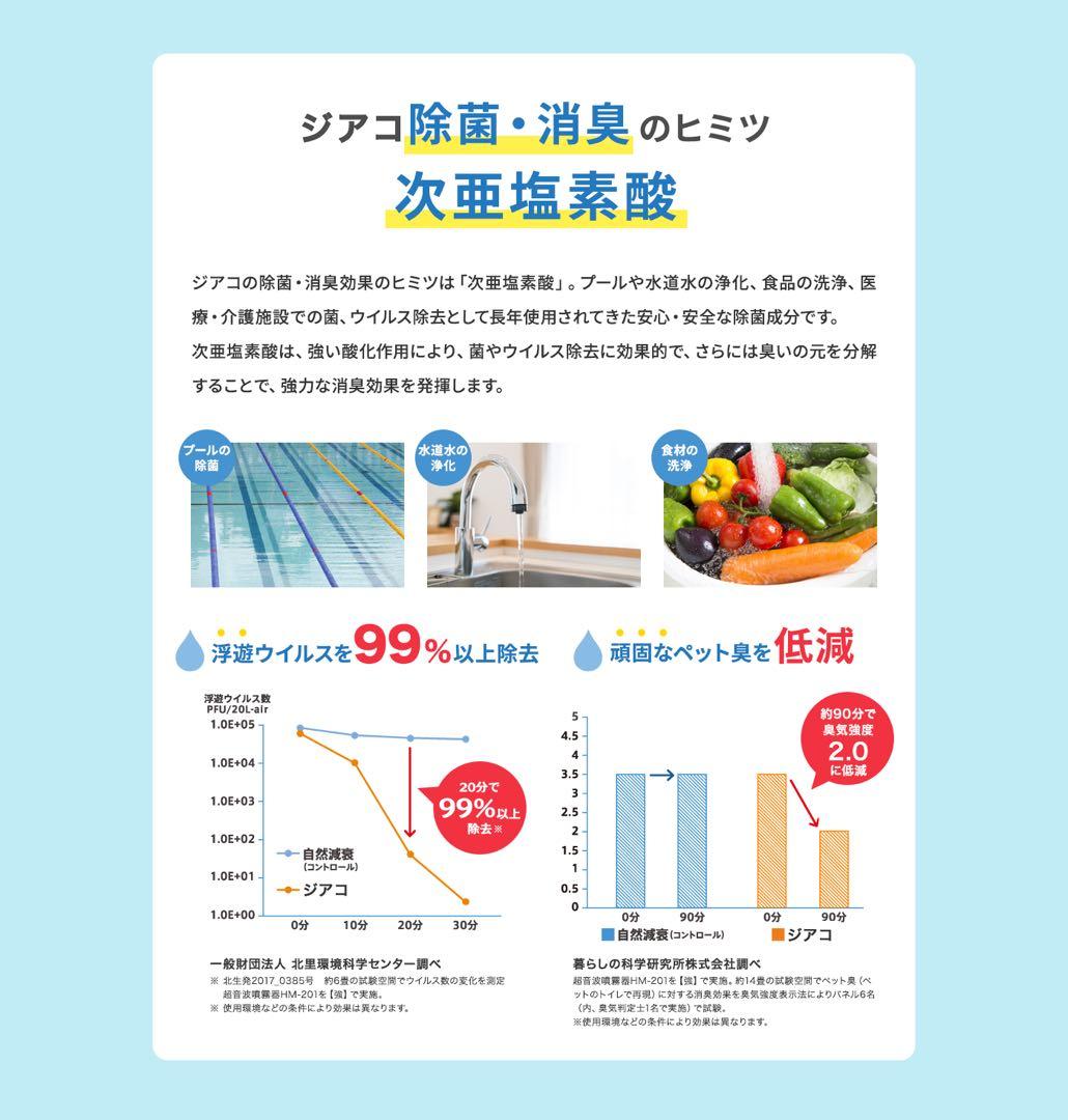 【新品】ジアコ NC-205 ウイルス・ニオイ・アレルギー・乾燥対策に