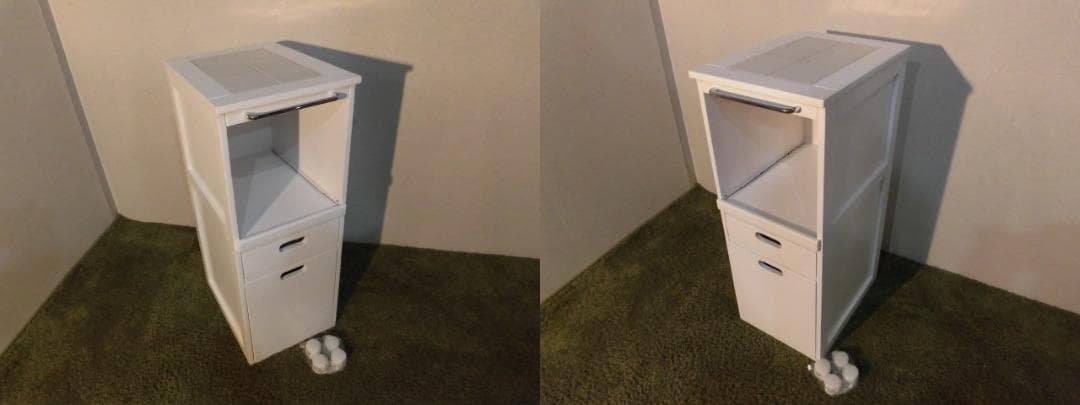 アウトレット【送料無料】省スペース炊飯器ラック 【キャスター1口コンセント付 】