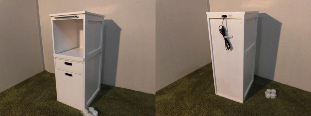 アウトレット【送料無料】省スペース炊飯器ラック 【キャスター1口コンセント付 】