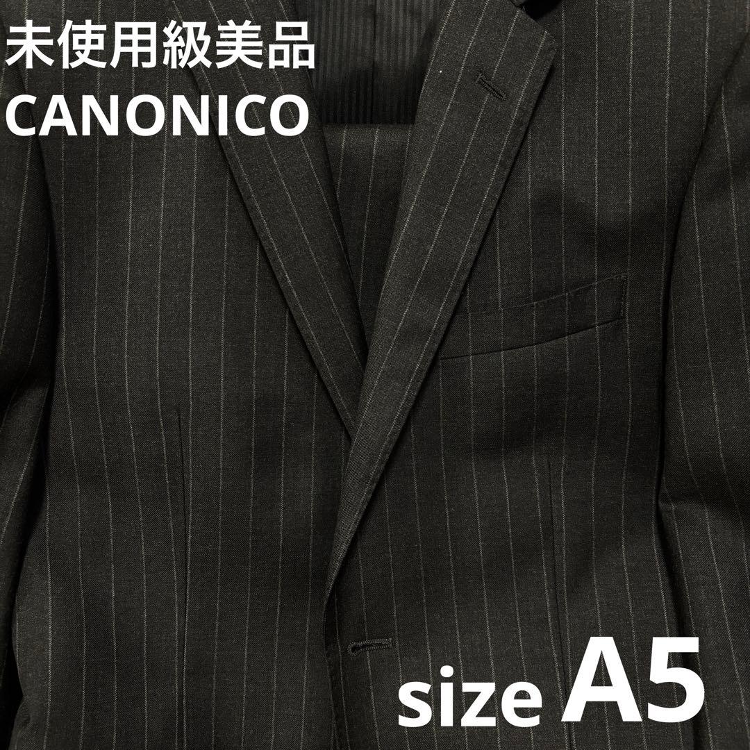未使用級美品✨A5 イタリア高級CANONICO生地 グレーストライプ