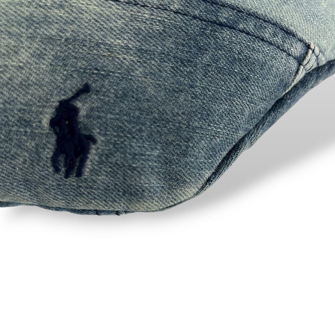 美品　ポロラルフローレン　ボディバッグ　デニム　パッチワーク　ウエストポーチ　青